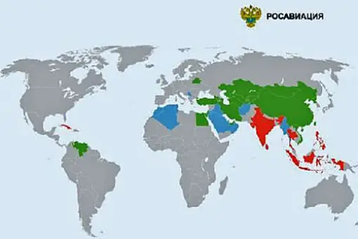 Połączenia lotnicze Rosji z 41 państwami