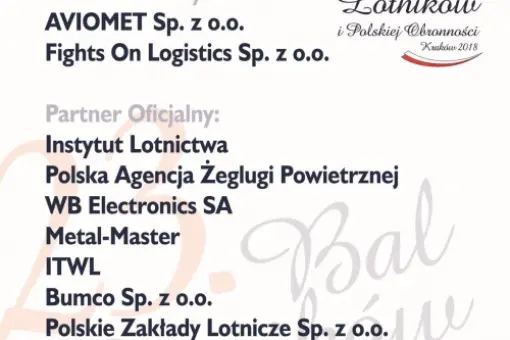 XXIII Bal Lotników: Partnerzy Balu 