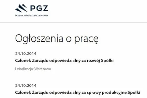 Uzupełnianie zarządu PGZ